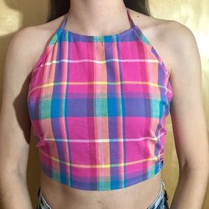 AMERICAN APPAREL Plaid Crop Top